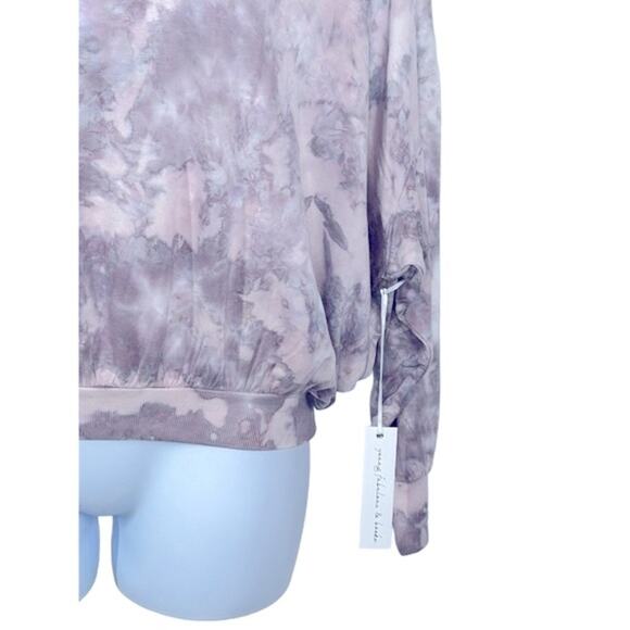 Young Fabulous & Broke Juliette Tie Dye Sweatshirt NWT Purple Gray Oversized - Picture 8 of 16